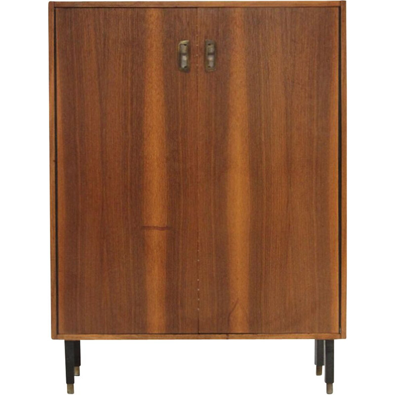 Vintage teak shoe wardrobe, Italy 1950