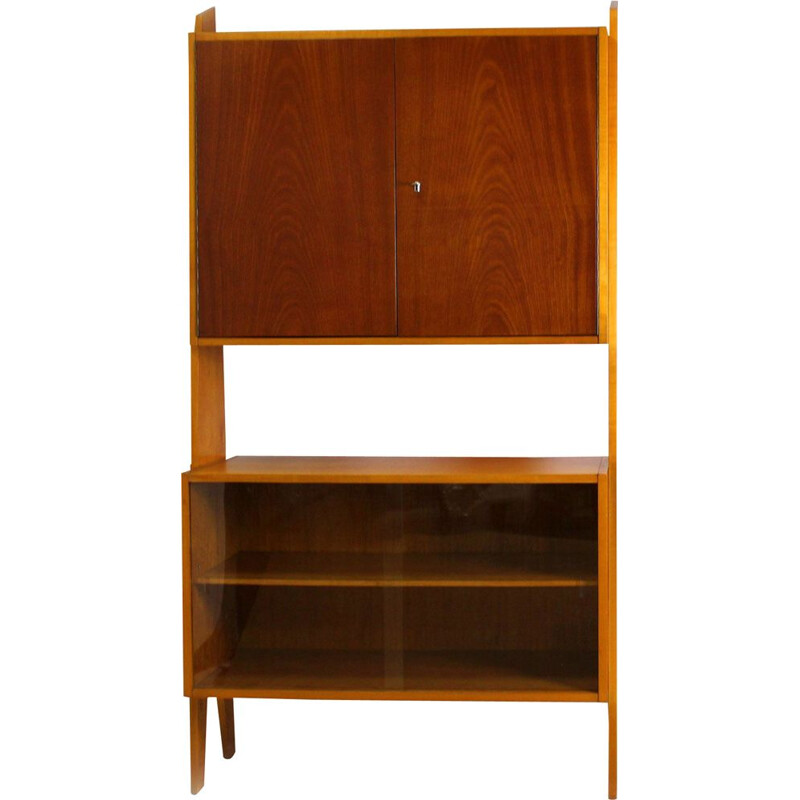 Vintage wall bookcase, Czechoslovakia 1960