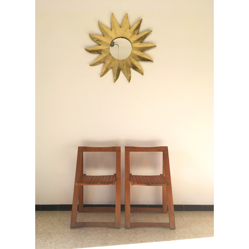 Pair of vintage folding chairs by Aldo Jacober 1960