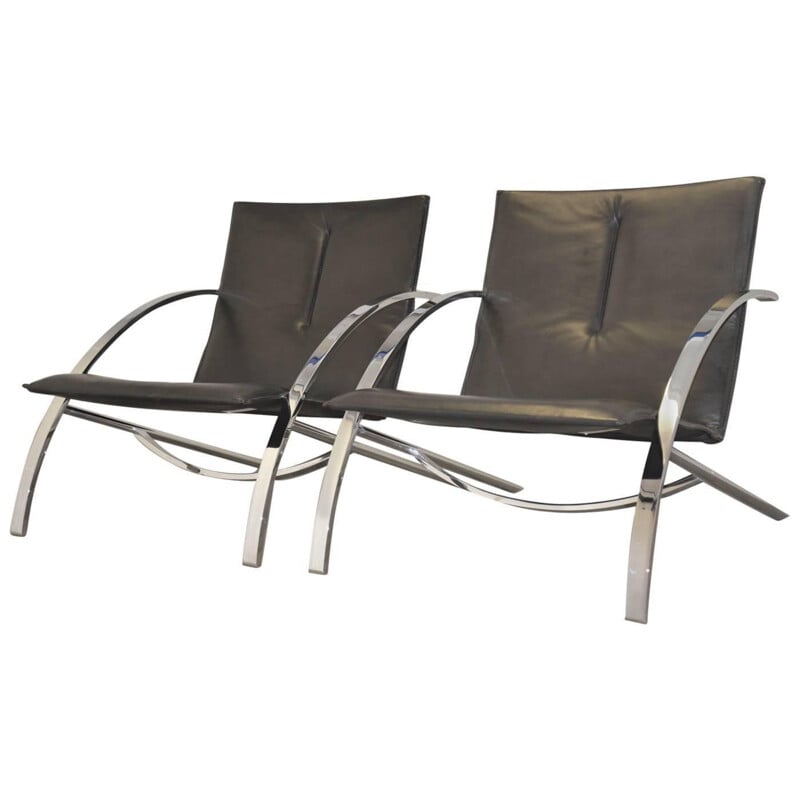 Pair of Strässle "Arco" lounge chairs, Paul TUTTLE - 1970s