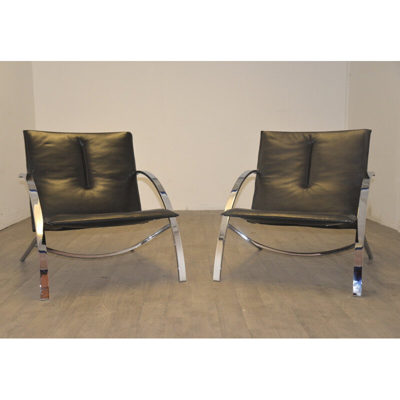 Pair of Strässle "Arco" lounge chairs, Paul TUTTLE - 1970s