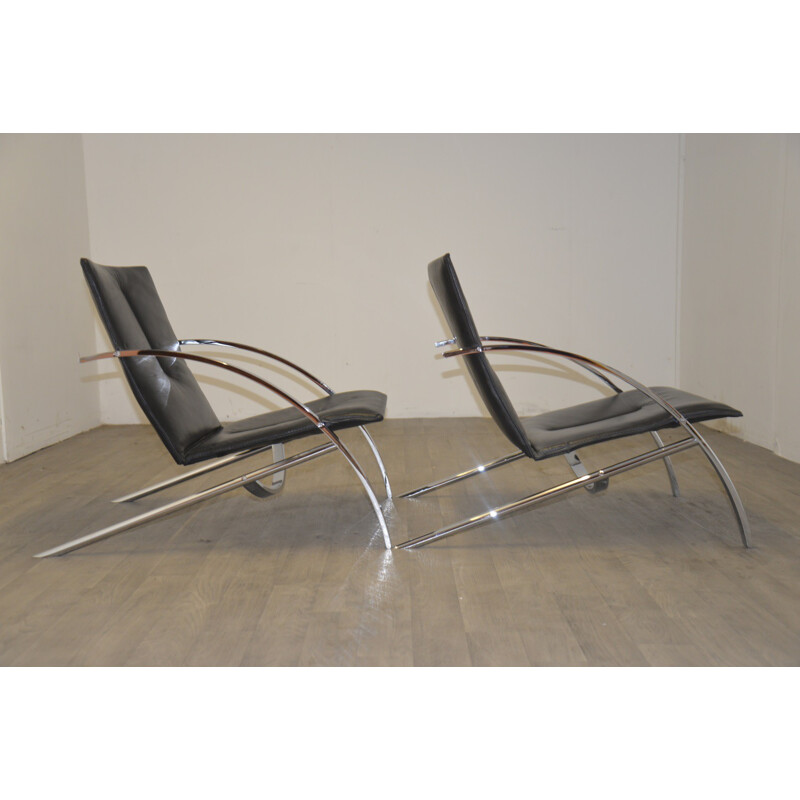 Pair of Strässle "Arco" lounge chairs, Paul TUTTLE - 1970s