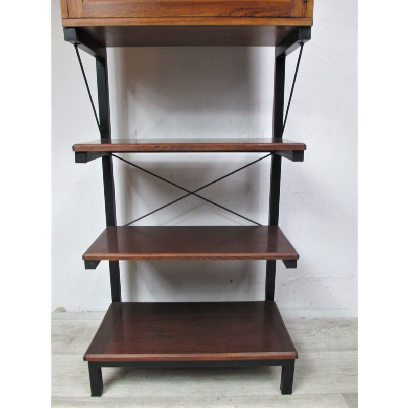 Vintage Bookcase, rosewood and metal 1970s