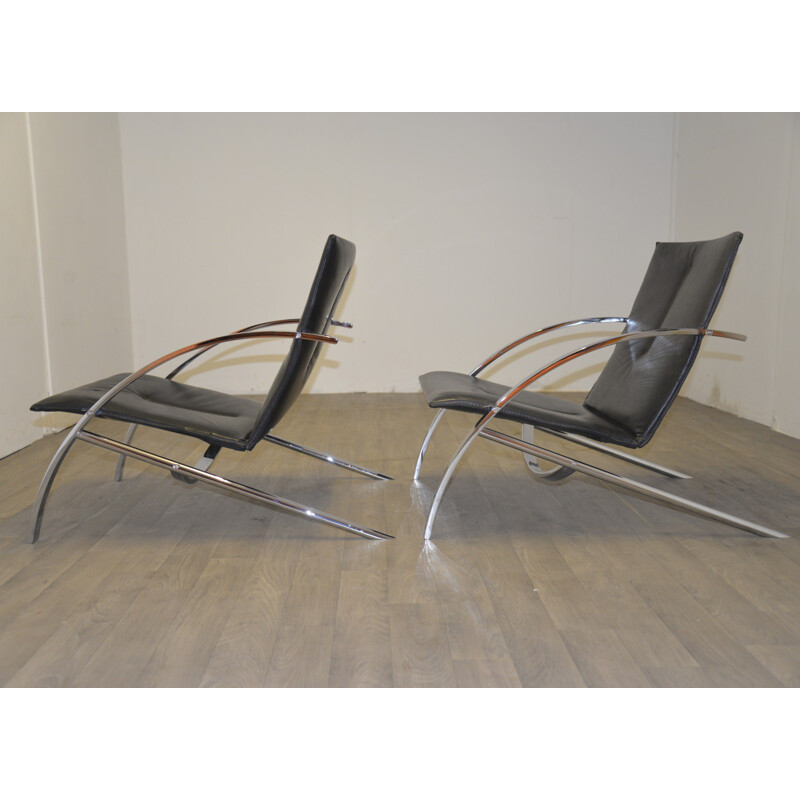 Pair of Strässle "Arco" lounge chairs, Paul TUTTLE - 1970s