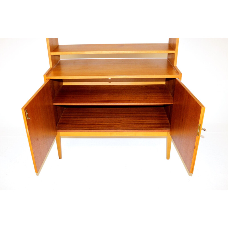 Vintage teak and beech bookcase , Sweden 1960