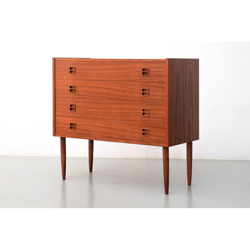 Vintage teak chest of 4 drawers Danish 1960s