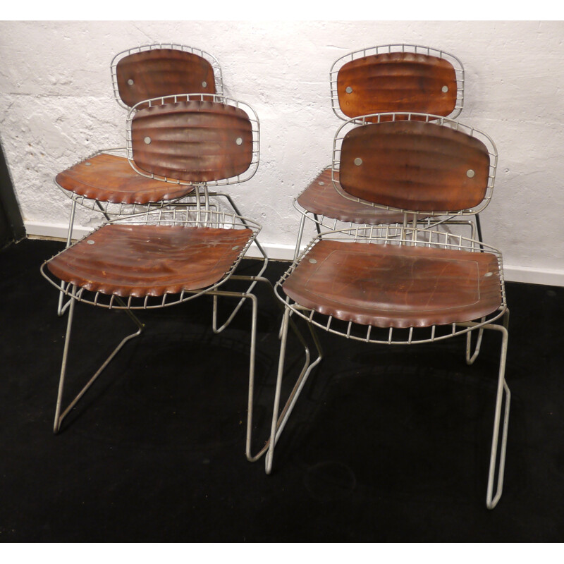 4 chaises "Beaubourg", Michel CADESTIN - années 70