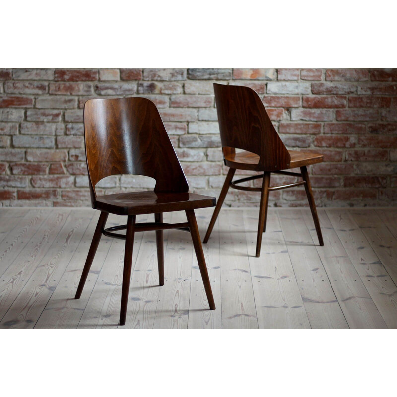 Set of 4 vintage Dining Chairs by Oswald Haerdtl, Beech Veneer