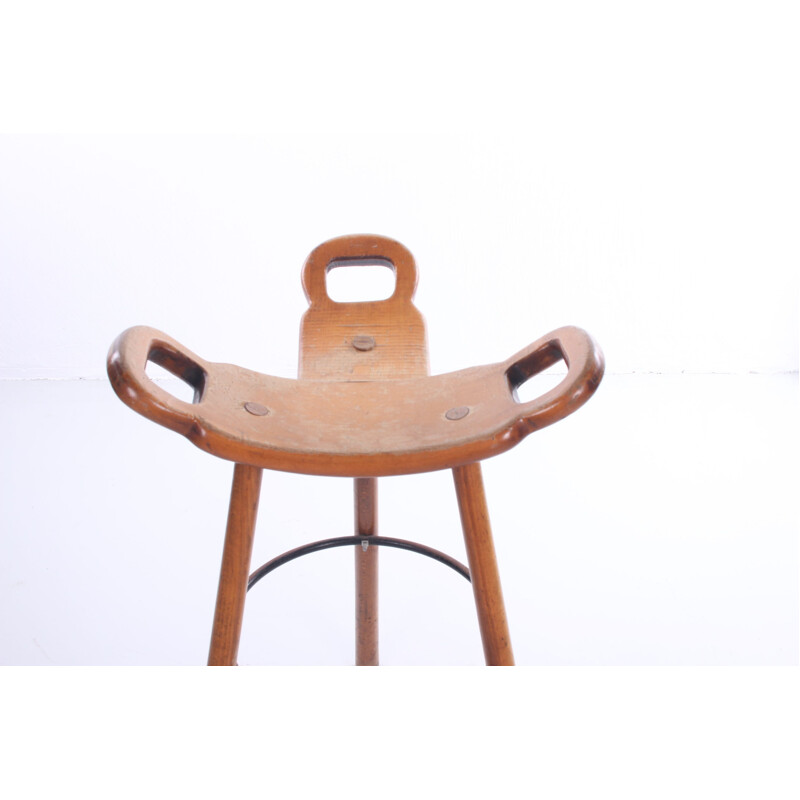 Vintage Brutalist Bar Stool Marbella for Confonorm, Spanish 1970s