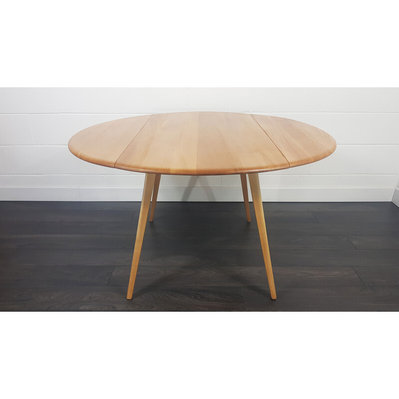 Vintage Round Drop Leaf Dining Table, Ercol 1960s