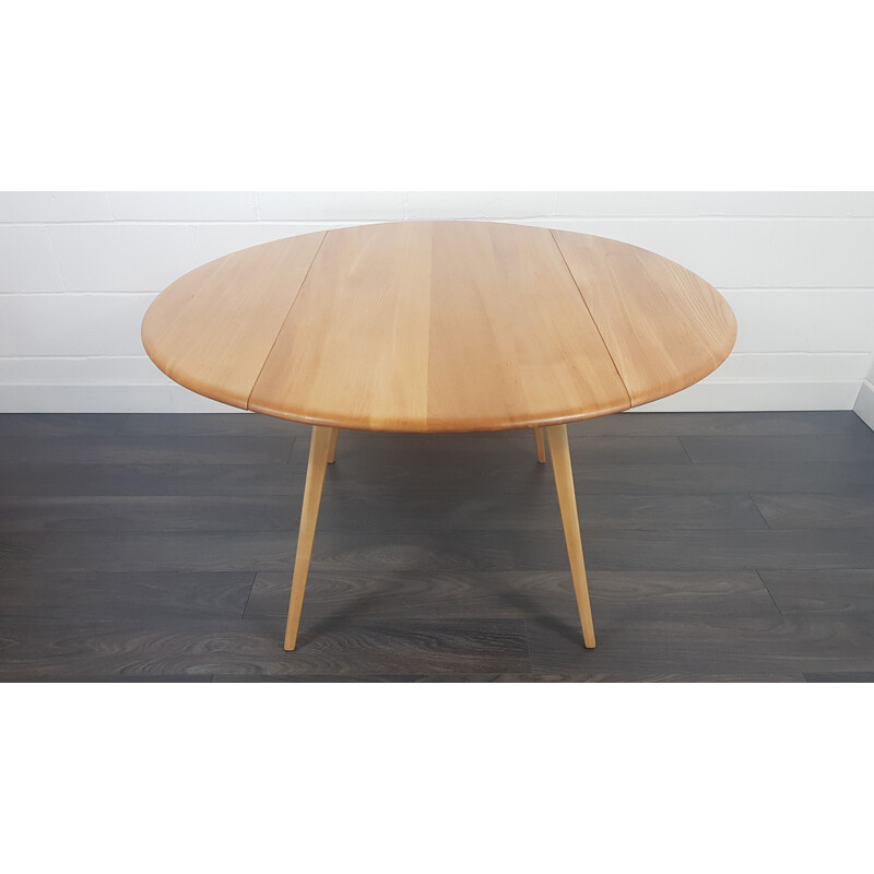 Vintage Round Drop Leaf Dining Table, Ercol 1960s