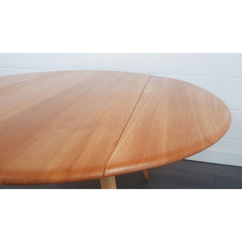 Vintage Round Drop Leaf Dining Table, Ercol 1960s