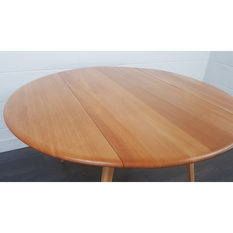 Vintage Round Drop Leaf Dining Table, Ercol 1960s