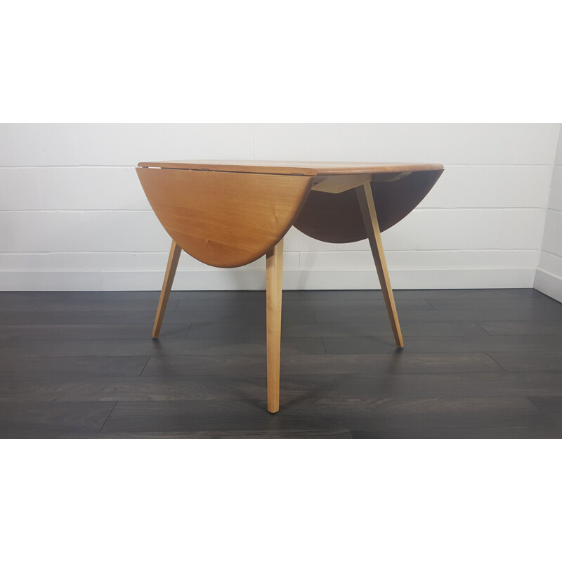 Vintage Round Drop Leaf Dining Table, Ercol 1960s