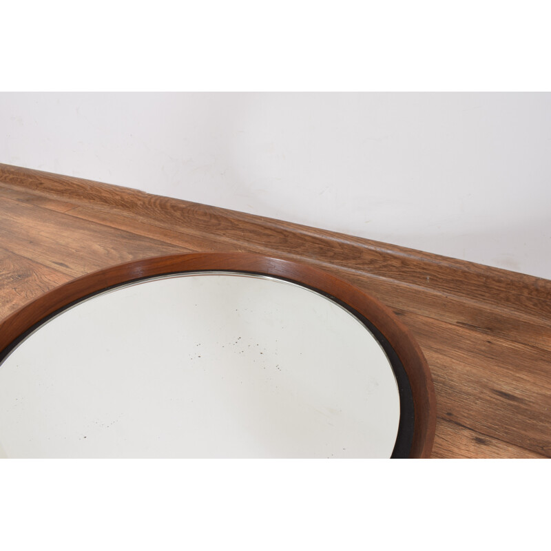 Mid-Century Teak Mirror by Uno & Östen Kristiansson for Luxus, 1950s