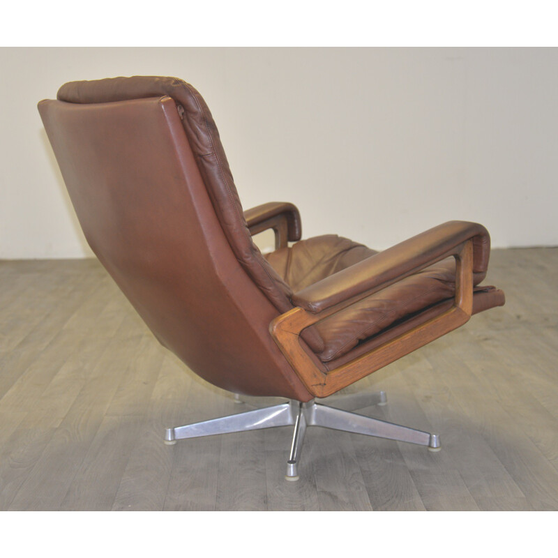 Strässle "King" armchair and his ottoman, André VANDENBEUCK - 1960s