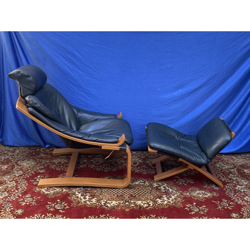 Pair of vintage Roche Bobois Leather Armchairs by Ake Fribytter for Nelo 1970