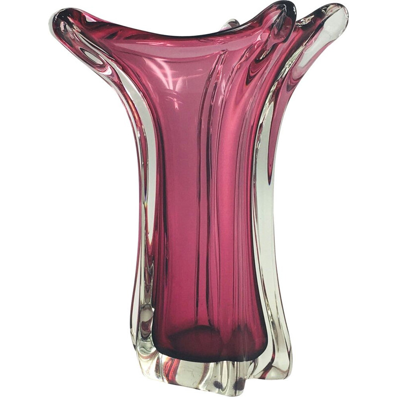 Large Mid-Century Murano Glass Vase from Fratelli Toso, 1950s