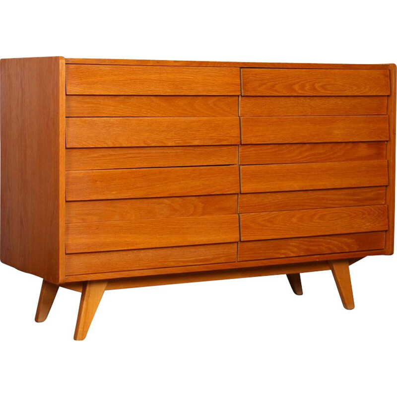 Vintage wooden chest of drawers by Jiri Jiroutek, model U-453 1960