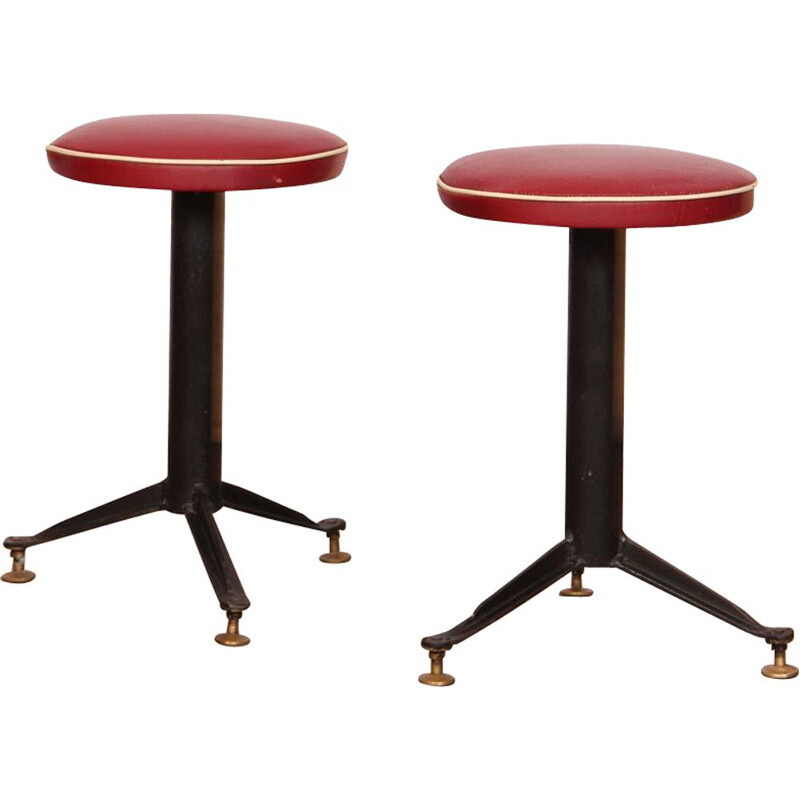 Pair of craftsman's vintage stools, 1960