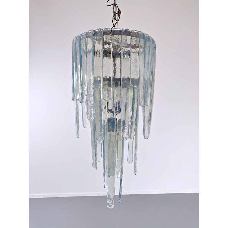 Vintage opalescente kroonluchter van Murano glas