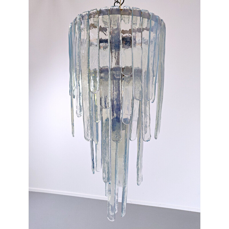 Lustre vintage en verre de Murano opalescent