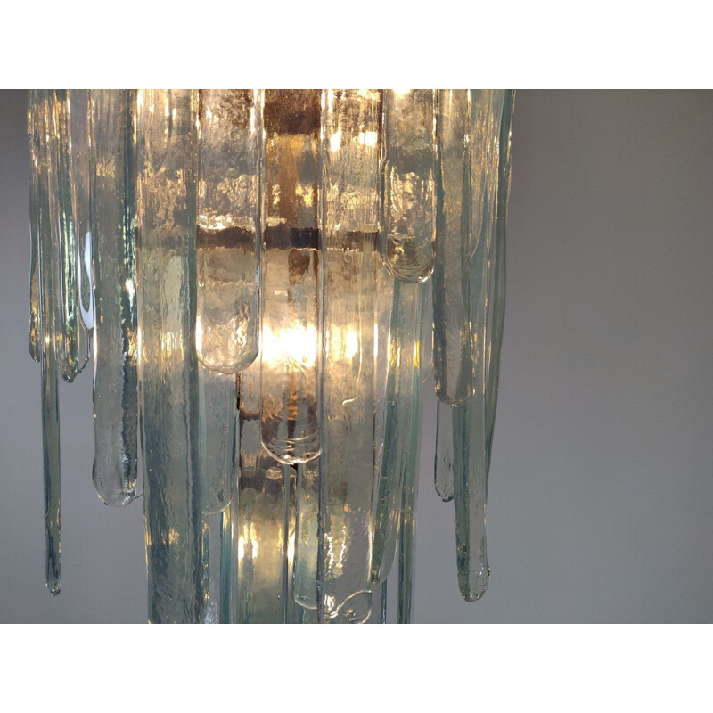 Vintage-Kronleuchter aus opalisierendem Muranoglas