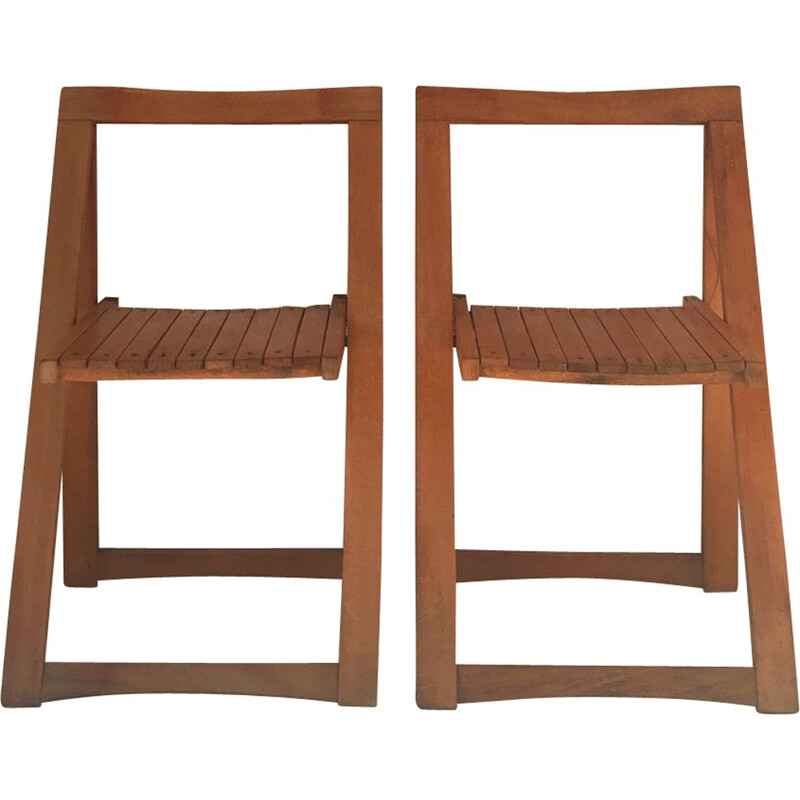 Pair of vintage folding chairs by Aldo Jacober 1960