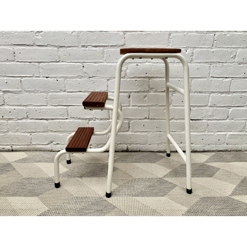 Vintage Folding Step Stool Metal 