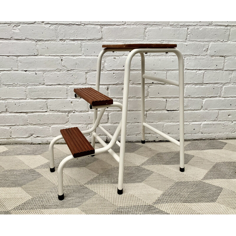 Vintage Folding Step Stool Metal 