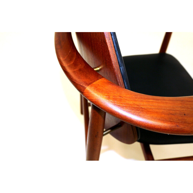 Pair of vintage solid teak armchairs by Arne Hovmand Olsen, Denmark 1960