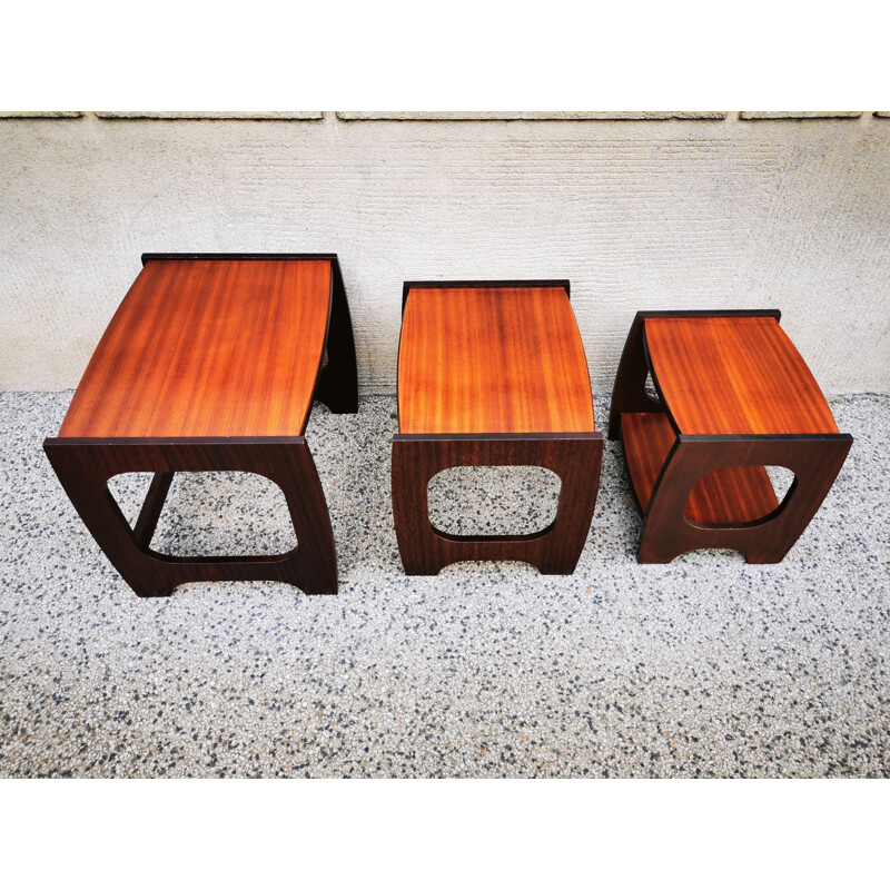 Set of 3  vintage nesting coffee tables Space Age 1970