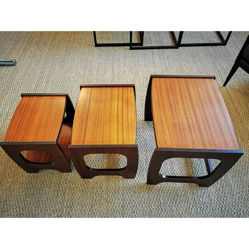 Ensemble de 3 tables basses gigognes vintage Space Age 1970