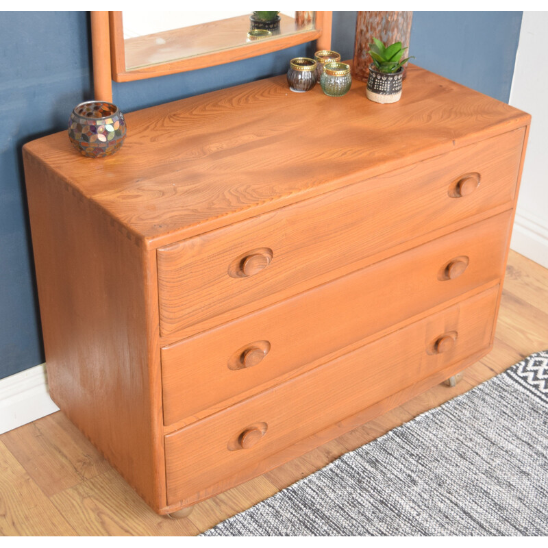 Vintage chest of drawers with mirror by Lucian Ercolani for Ercol 1960