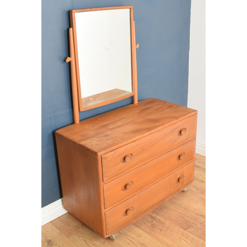 Vintage chest of drawers with mirror by Lucian Ercolani for Ercol 1960