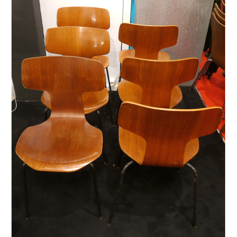 6 chaises "Marteau", Arne JACOBSEN - années 60