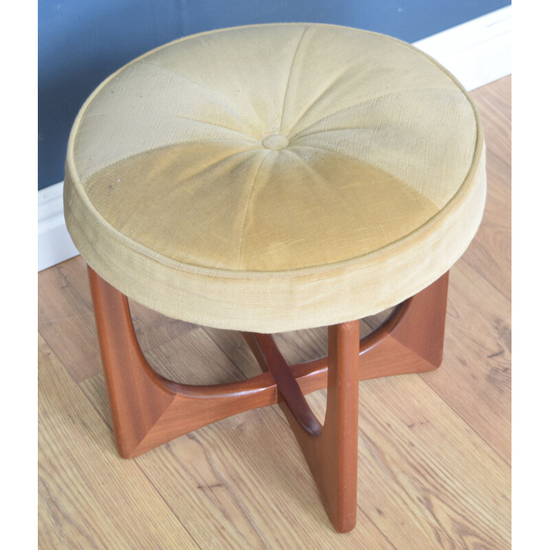 Vintage teak dressing table stool with fresco G Plan 1960