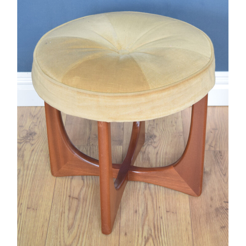 Vintage teak dressing table stool with fresco G Plan 1960