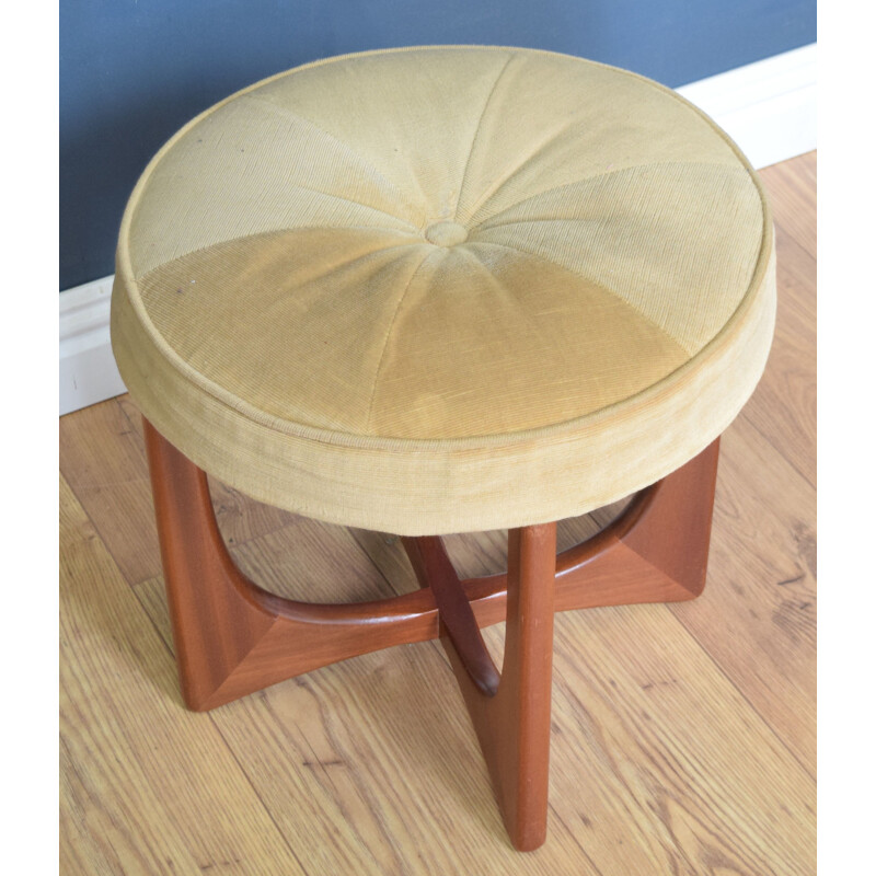 Vintage teak dressing table stool with fresco G Plan 1960