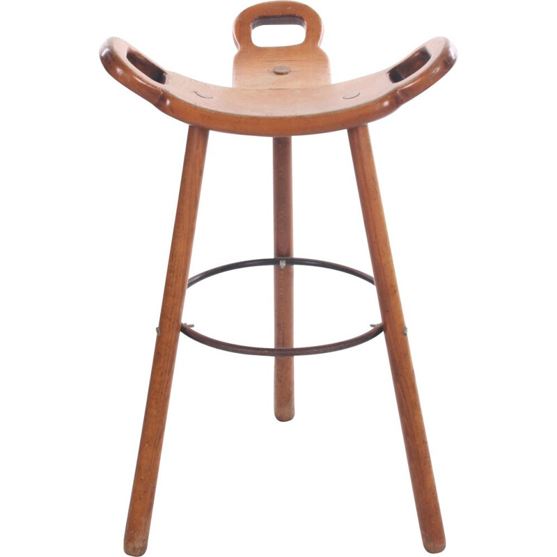 Vintage Brutalist Bar Stool Marbella for Confonorm, Spanish 1970s