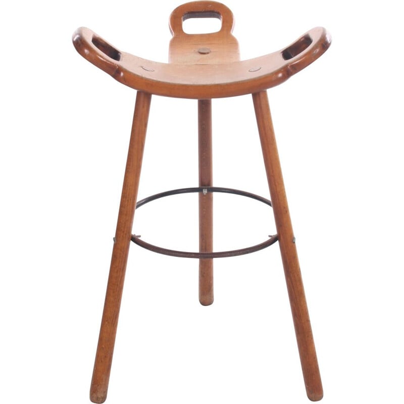 Vintage Brutalist Bar Stool Marbella for Confonorm, Spanish 1970s