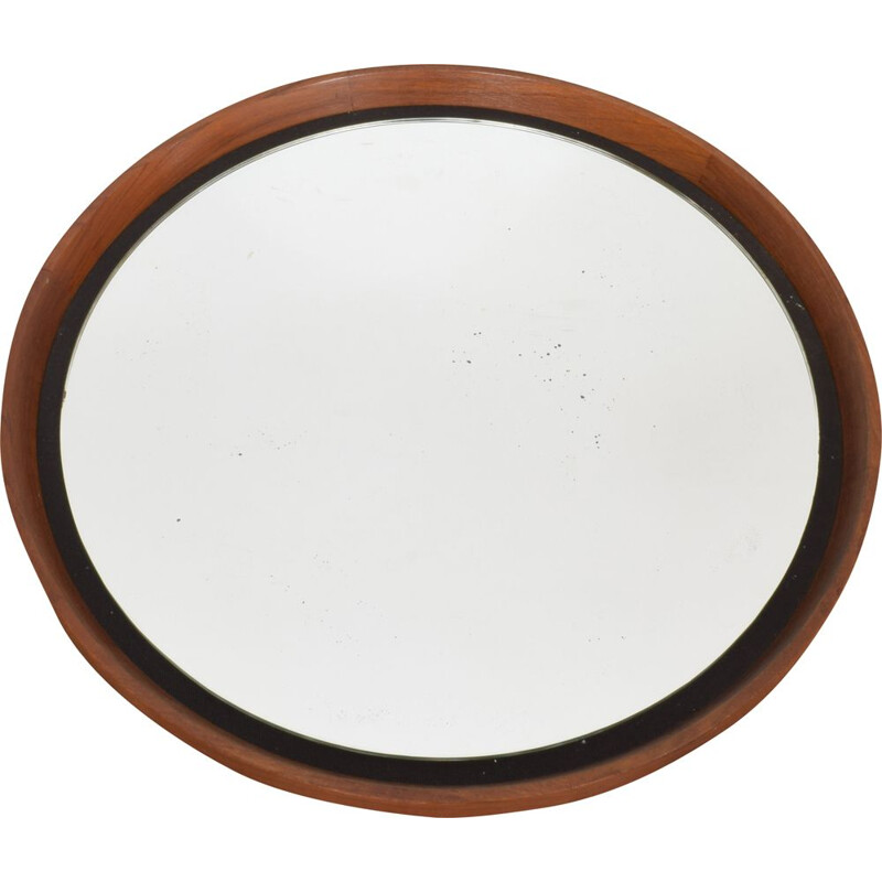 Mid-Century Teak Mirror by Uno & Östen Kristiansson for Luxus, 1950s