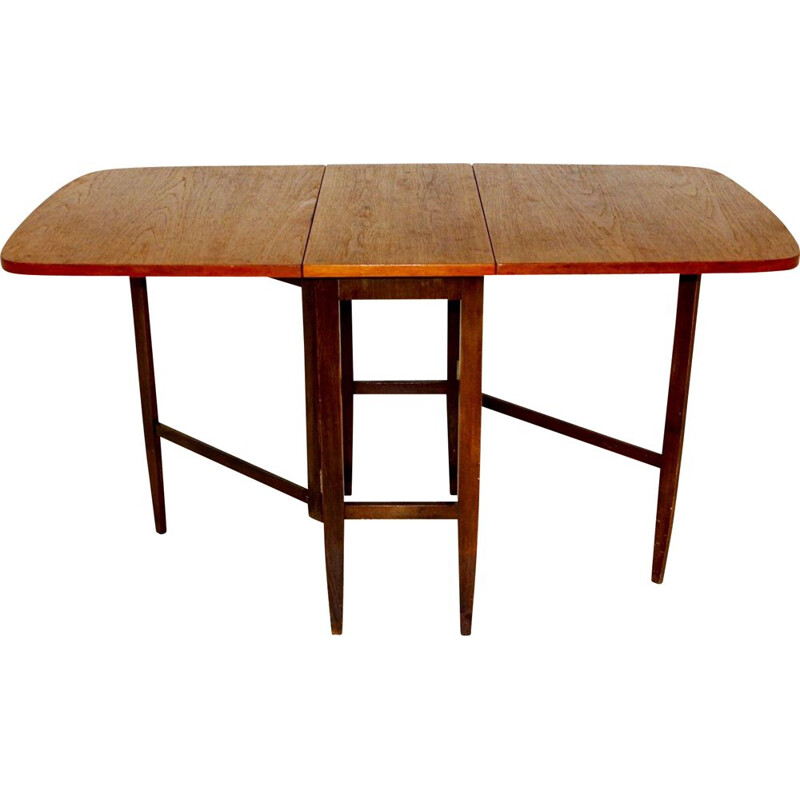 Tavolo da pranzo vintage in teak con foglie, Svezia, 1960