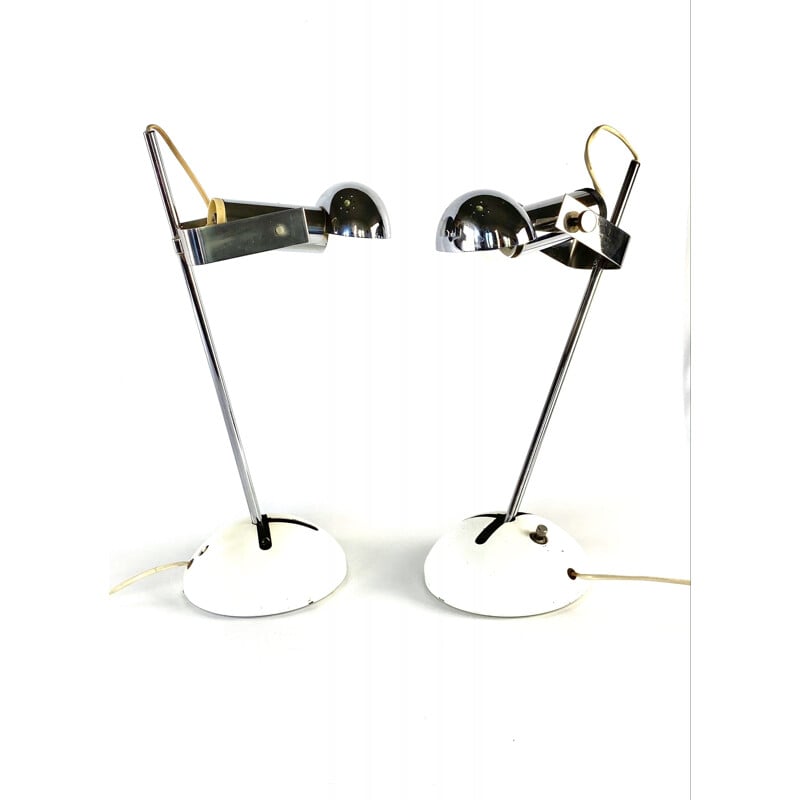 Pair of vintage T395 lamps by Robert Sonneman by Luci Cinisello Milano, 1972