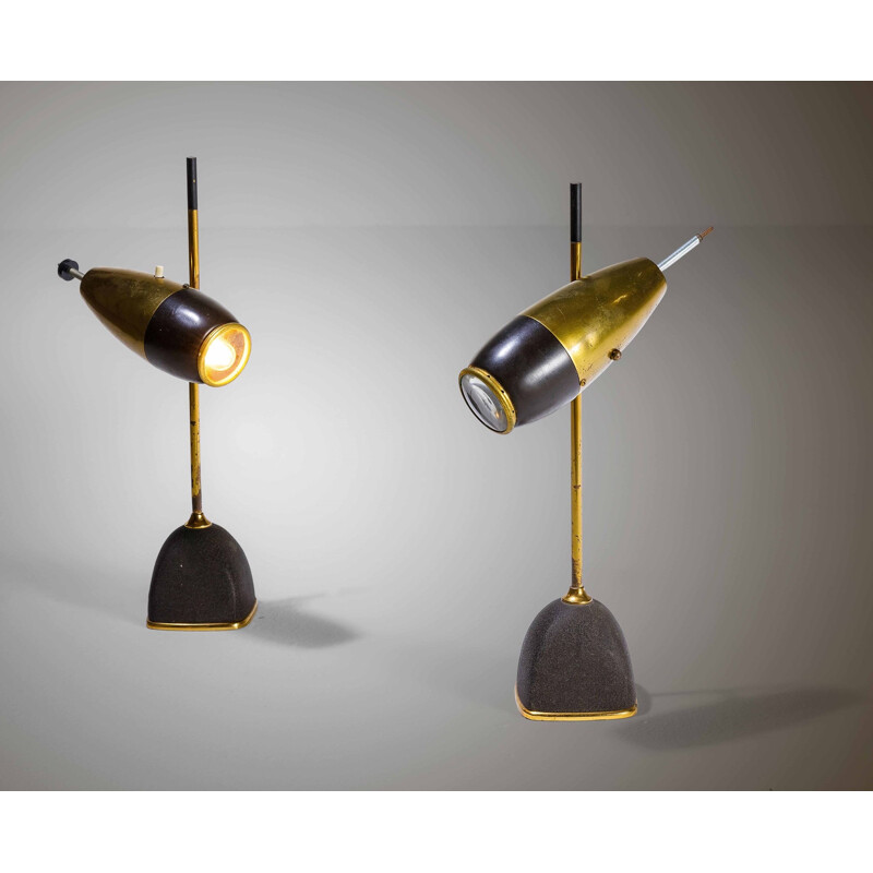 Paar Vintage-Lampen Mod. 577 von Oscar Torlasco, Lumi Mailand, Italien 1960