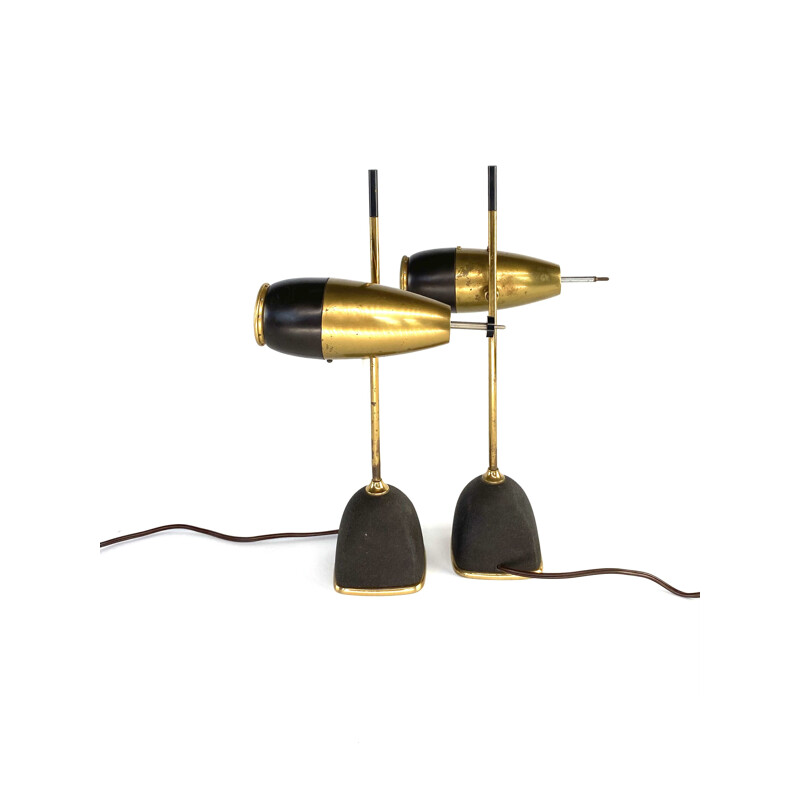 Pair of vintage lamp mod. 577 by Oscar Torlasco, Lumi Milan, Italy 1960