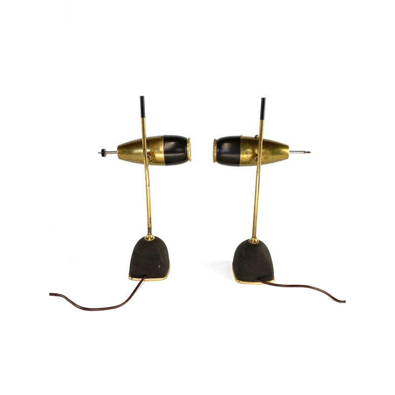 Pair of vintage lamp mod. 577 by Oscar Torlasco, Lumi Milan, Italy 1960