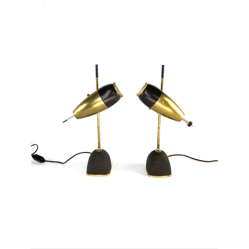 Pair of vintage lamp mod. 577 by Oscar Torlasco, Lumi Milan, Italy 1960