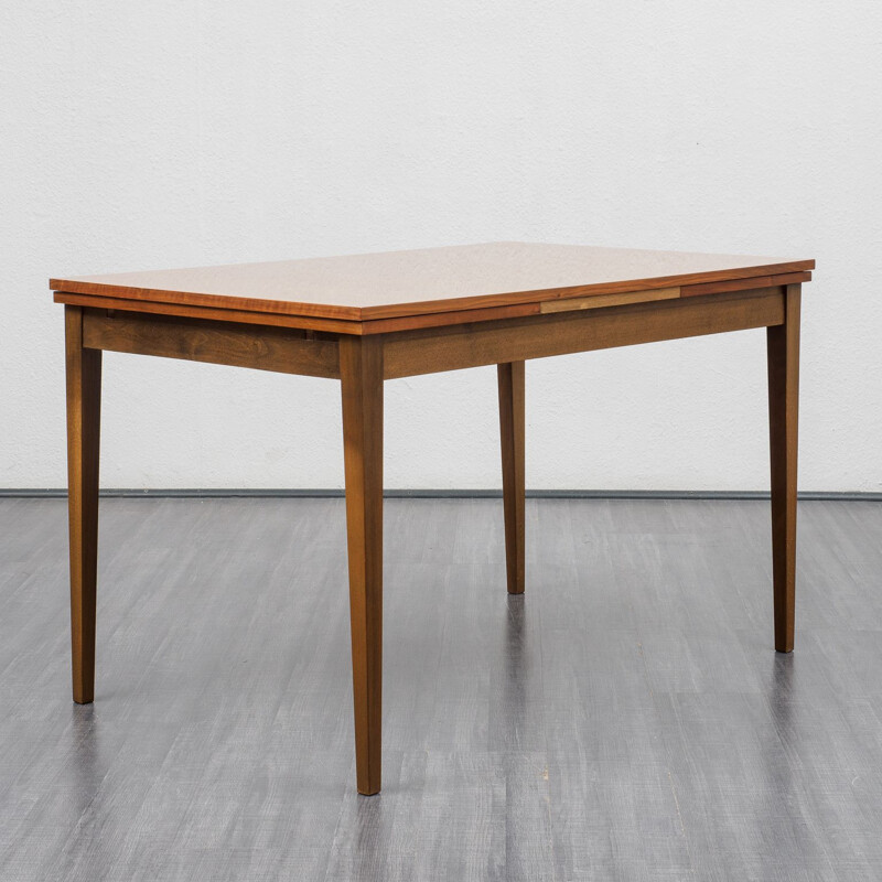 Vintage walnut extensible dining table 1960