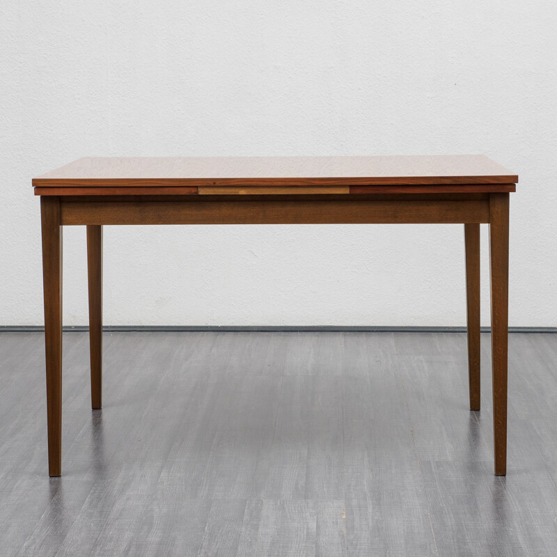 Vintage walnut extensible dining table 1960